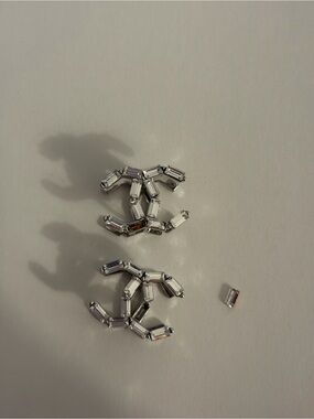 CHANEL Baguette Crystal CC Clip-On Earrings